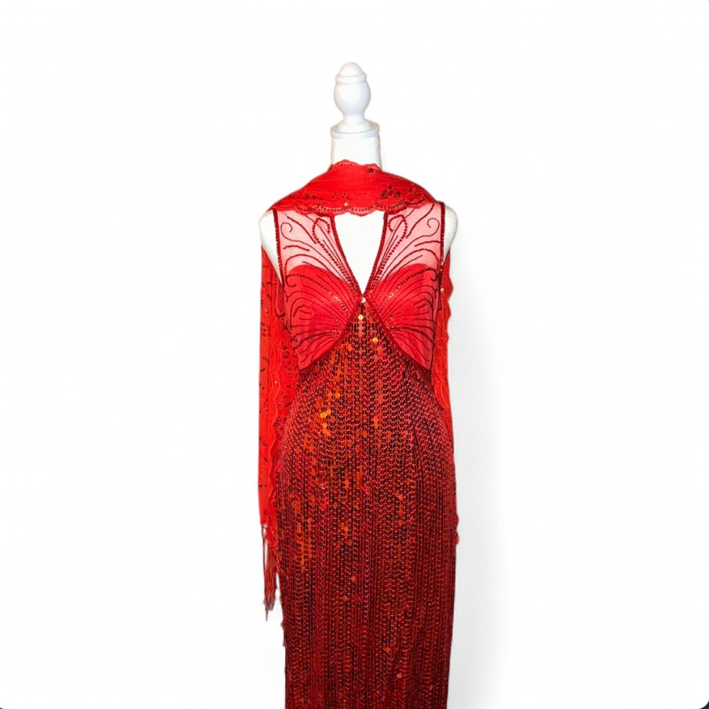Tarik Ediz Scarlet Sequin Dress